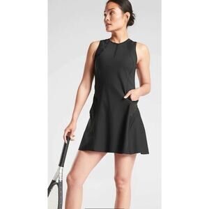 Athleta Match Point Dress Athletic Mesh Black Size M Excellent Condition